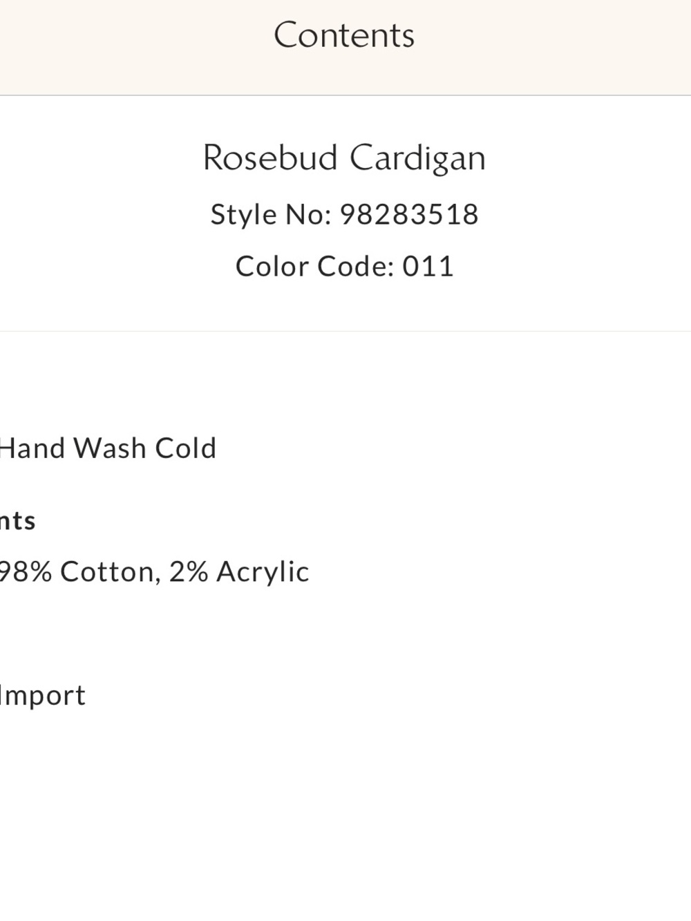Hand-Knit Floral Cream Cardigan Sweater - Picture 9 of 9
